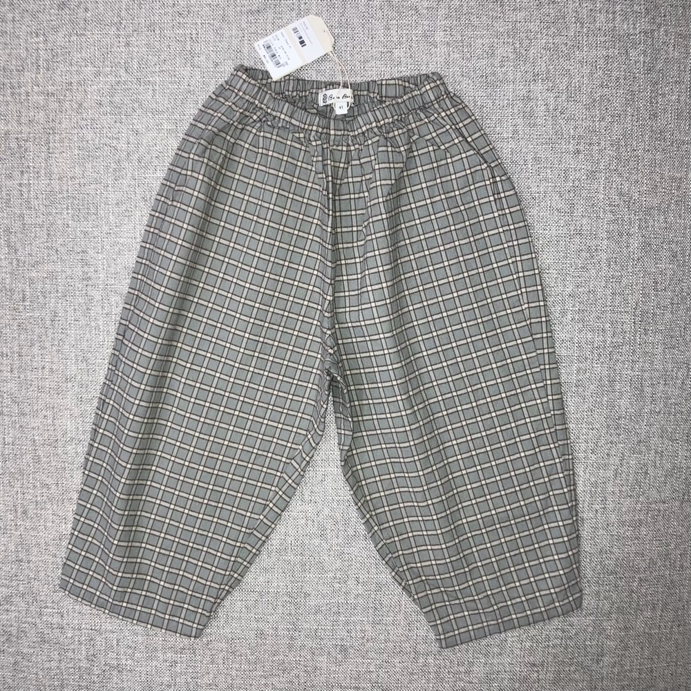 Bene Bene Kids Casual Olive Check Trousers 4T NWT
